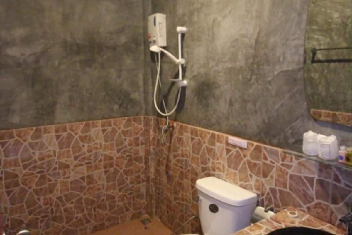 Shower, free toiletries, hair dryer, bidet