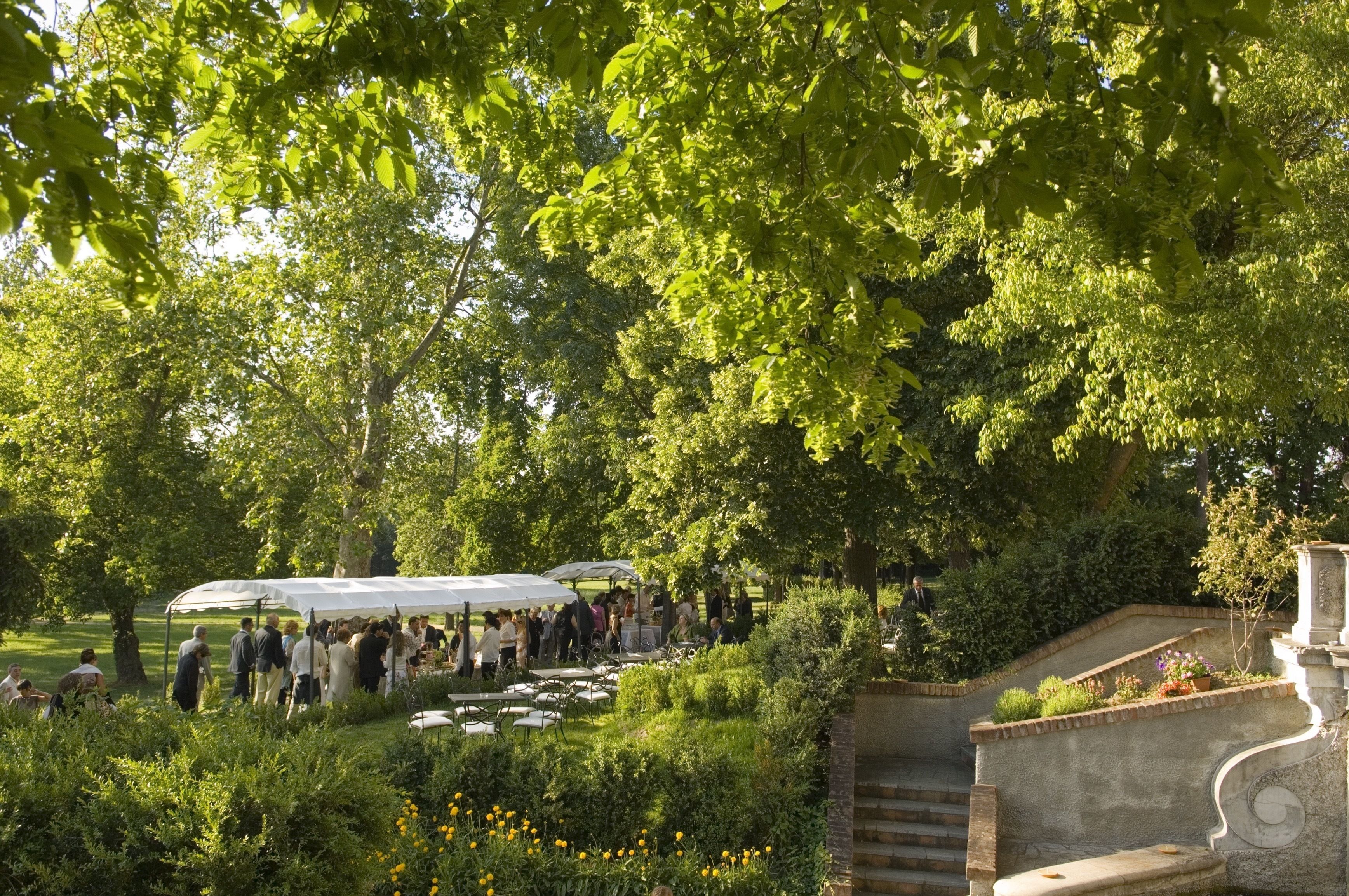 Outdoor banquet area