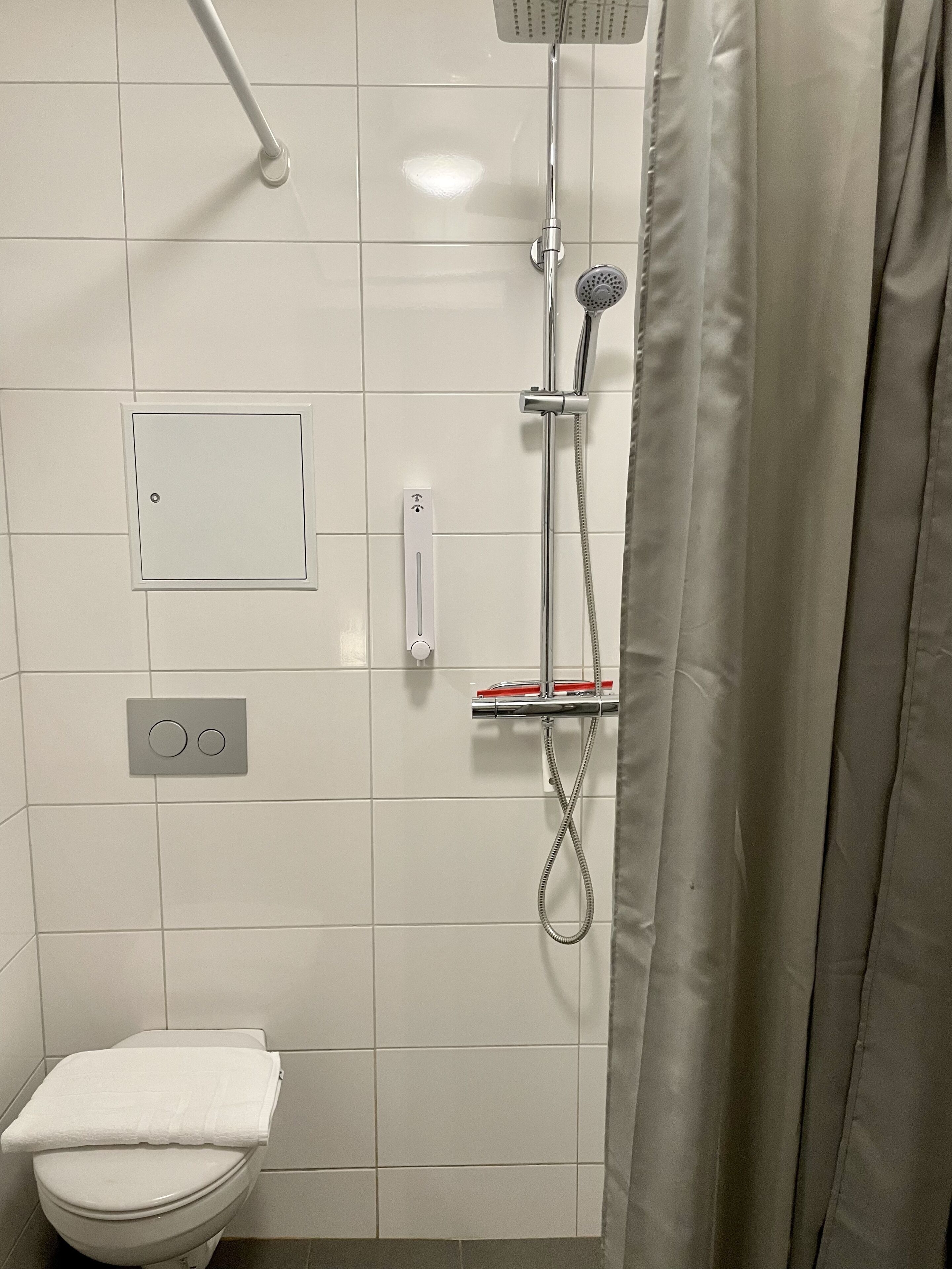 triple room, no windows | bathroom | shower, hair dryer, towels, soap