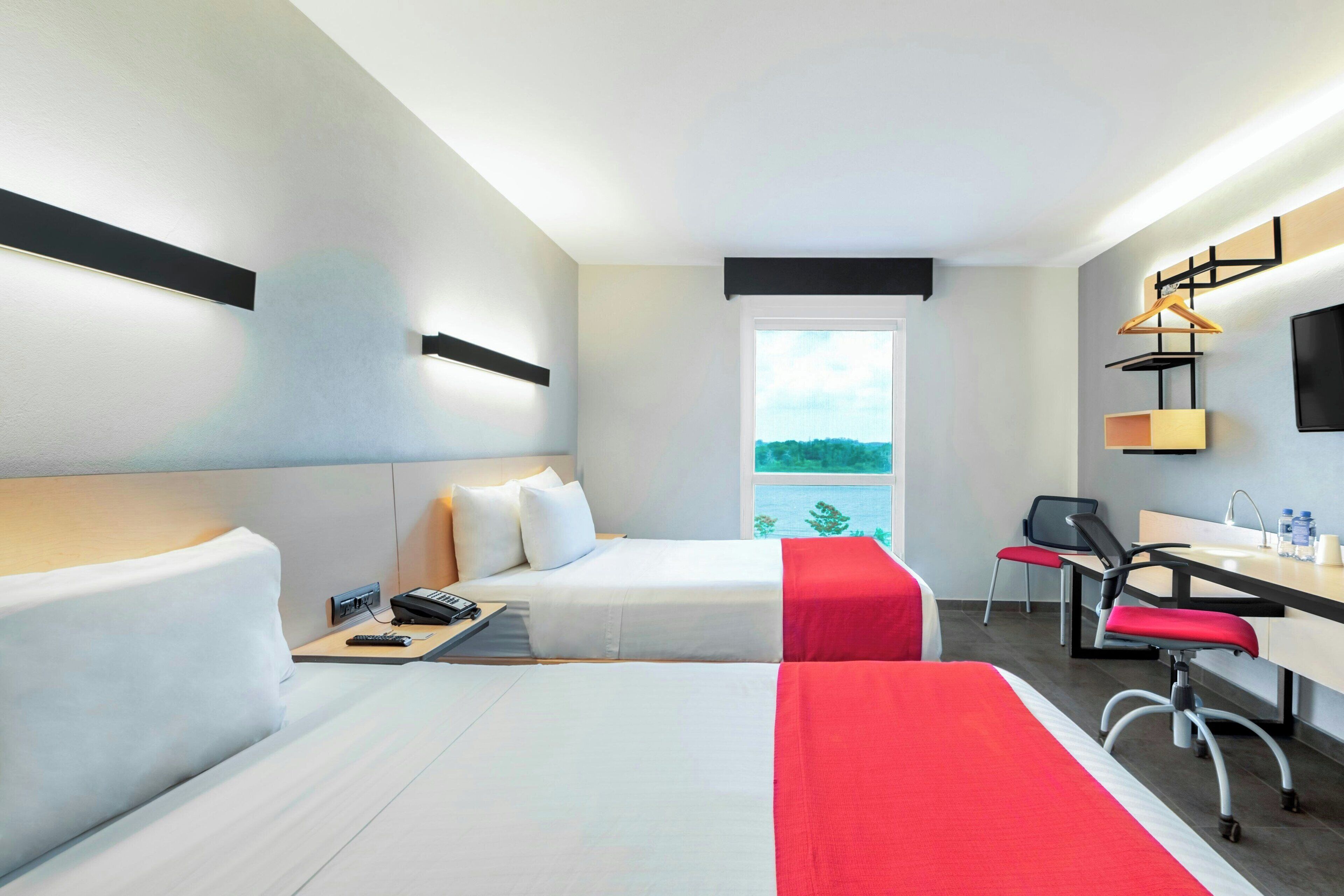 room, 2 double beds | 1 bedroom, in-room safe, desk, iron/ironing board