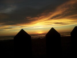 On the beach, white sand