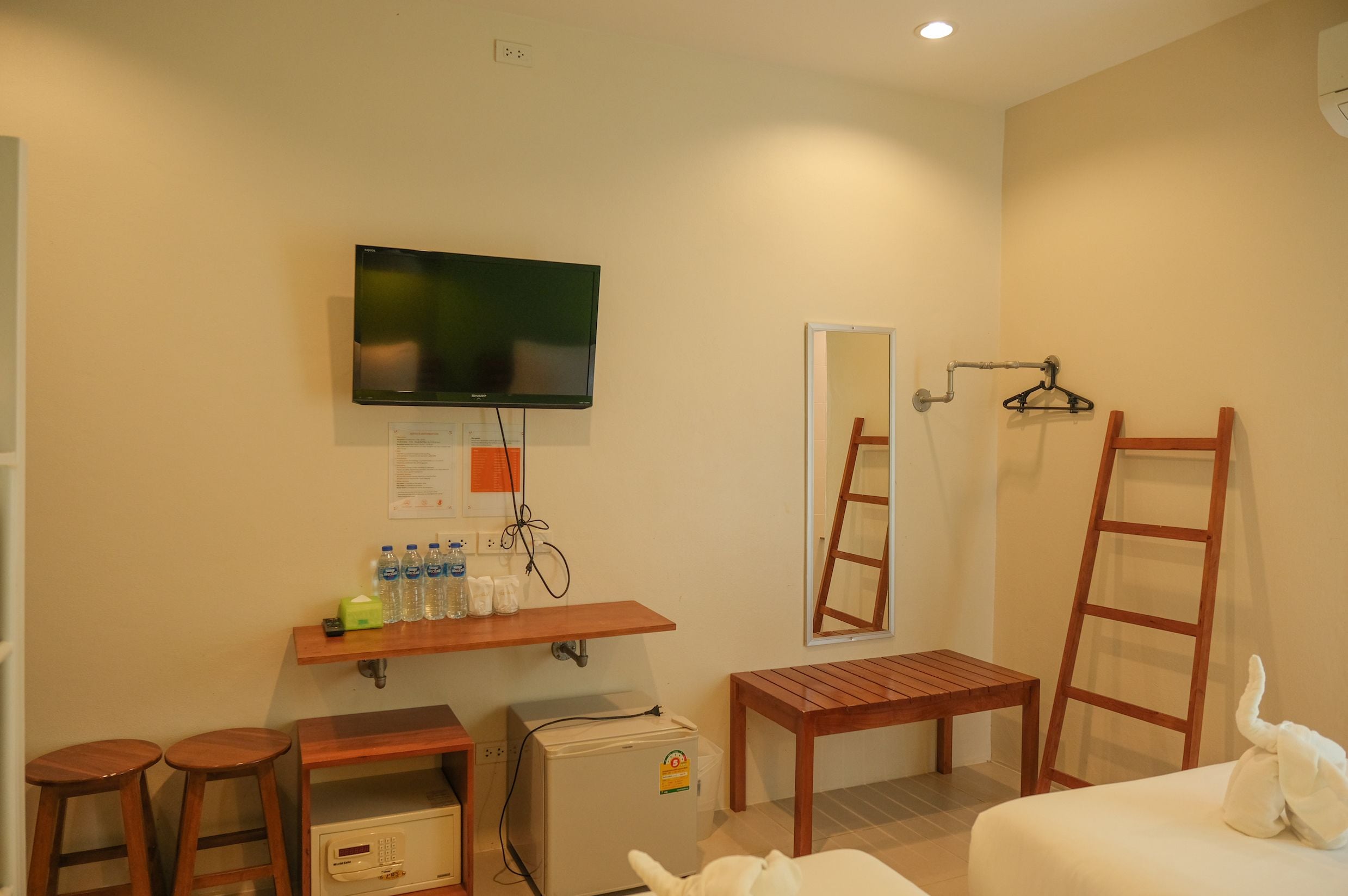 basic quadruple room, multiple beds, refrigerator | in-room safe, desk, free wifi