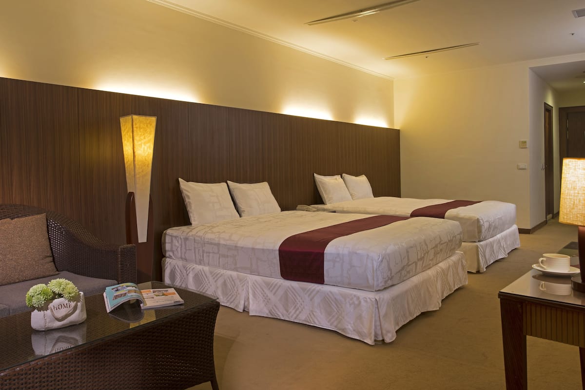 Premium Quadruple Room, 2 Double Beds | In-room safe, desk, soundproofing, free cots/infant beds