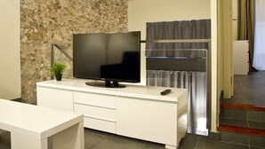 48-inch flat-screen TV with digital channels, TV