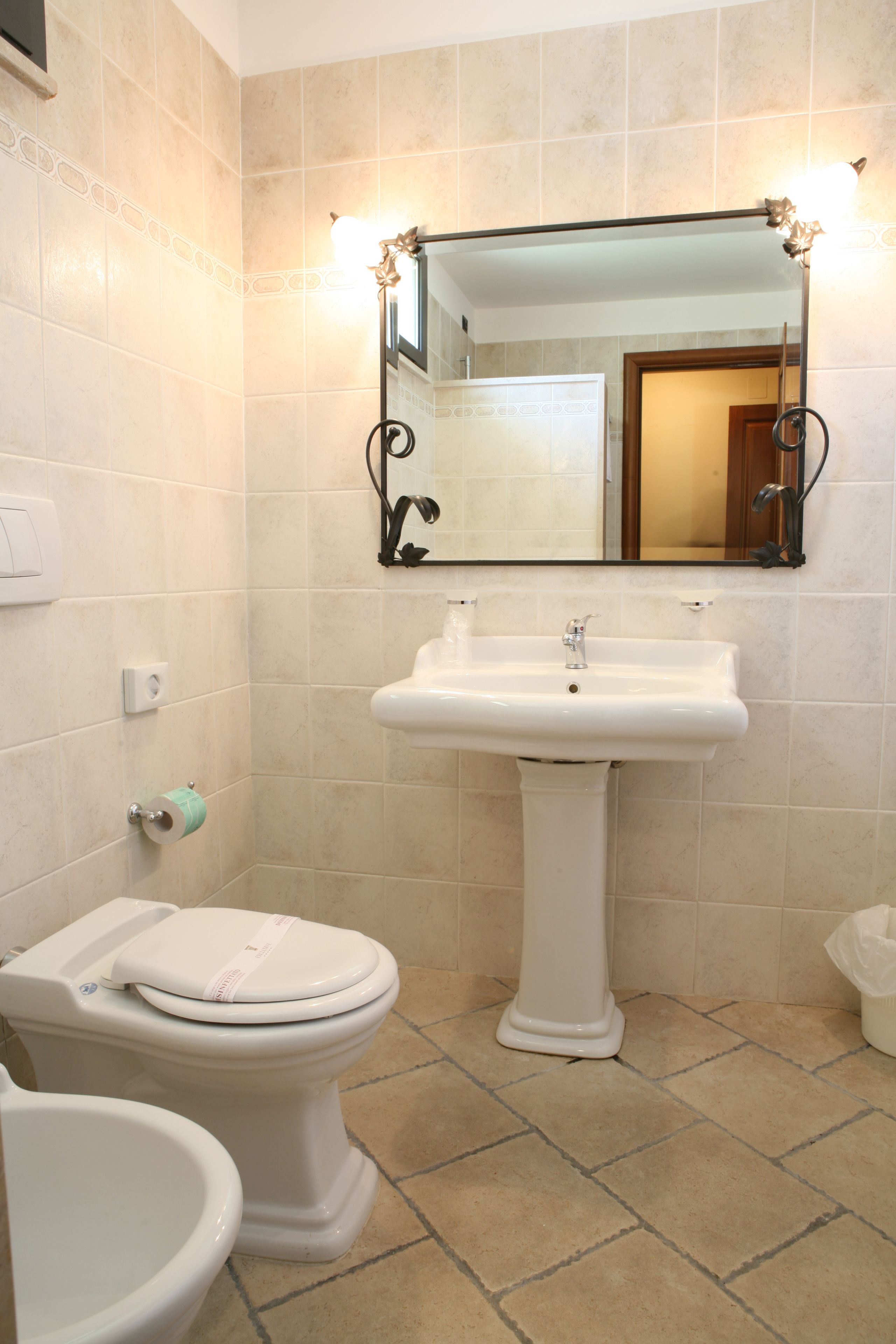 free toiletries, hair dryer, bidet, towels