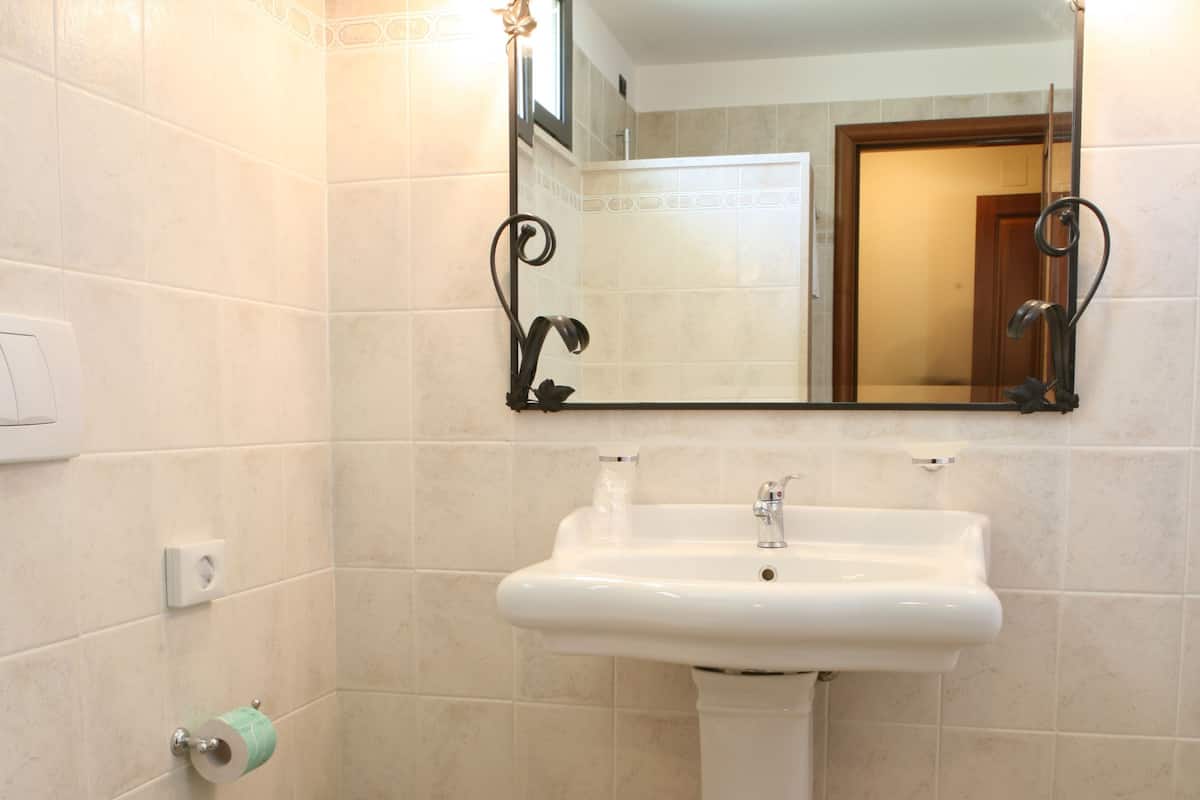 free toiletries, hair dryer, bidet, towels