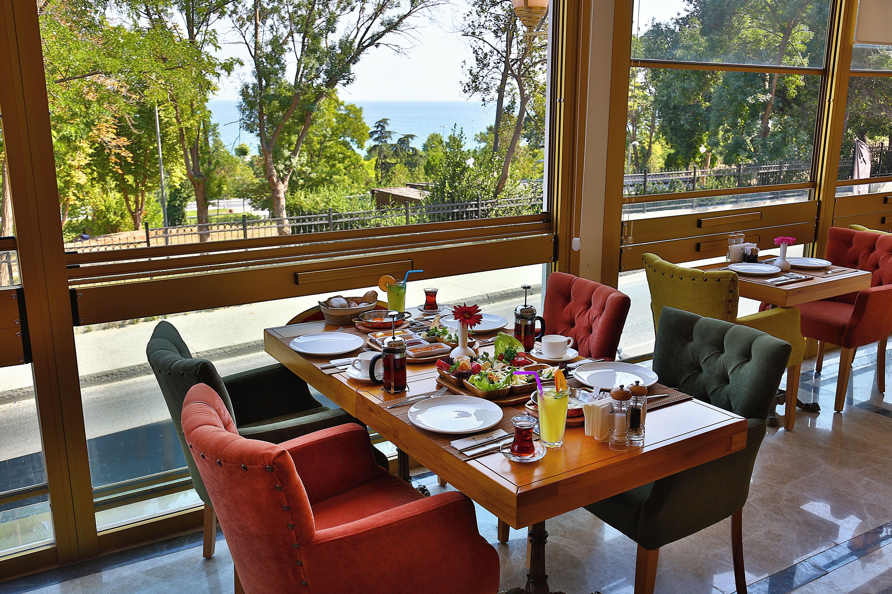 breakfast, lunch, dinner served; turkish cuisine, garden views