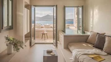 Suite Premium, acceso a la alberca, vista al mar | 1 habitación, caja de seguridad en la habitación y insonorización