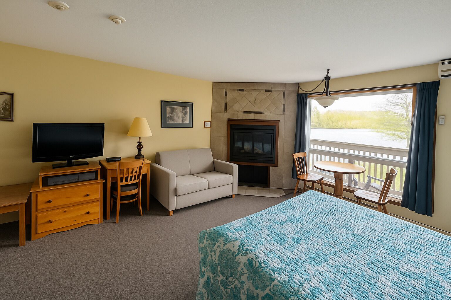 Suite Junior, 1 grand lit, cuisine, vue sur le lac | Fer et planche à repasser, literie fournie