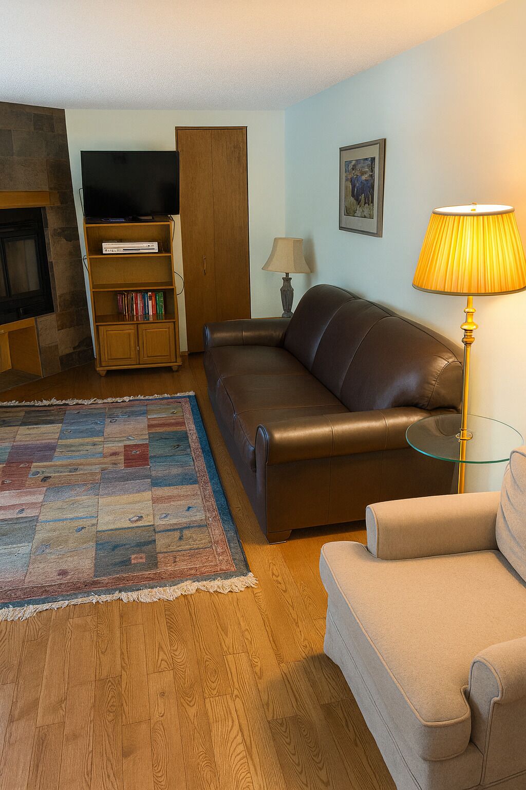 Traditional Suite, 1 Bedroom, Kitchen | Living area | TV, fireplace, DVD player