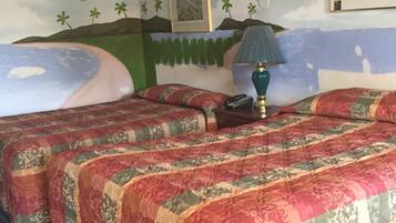 Standard Room, 2 Double Beds, Non Smoking | Desk, free WiFi, bed sheets