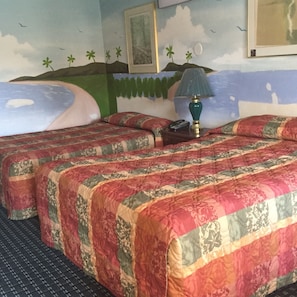 Standard Room, 2 Double Beds, Non Smoking | Desk, free WiFi, bed sheets