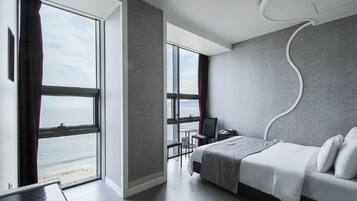 Premium bedding, blackout curtains, free WiFi, bed sheets