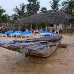On the beach, fishing