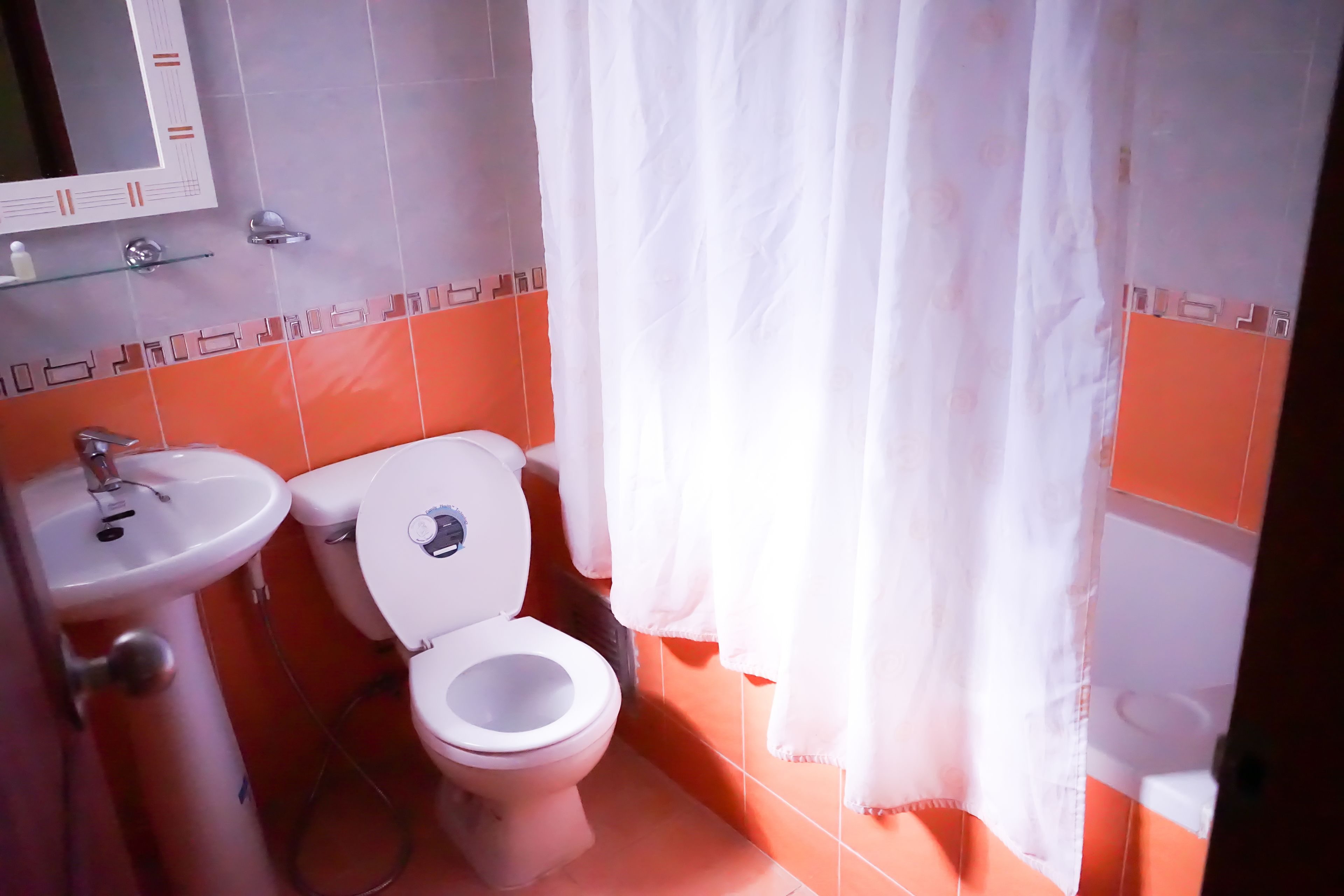 deep-soaking bathtub, free toiletries, hair dryer, towels