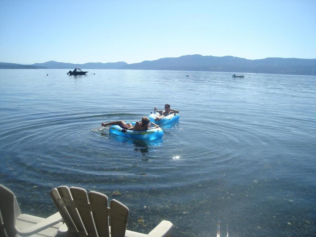 On the beach, kayaking