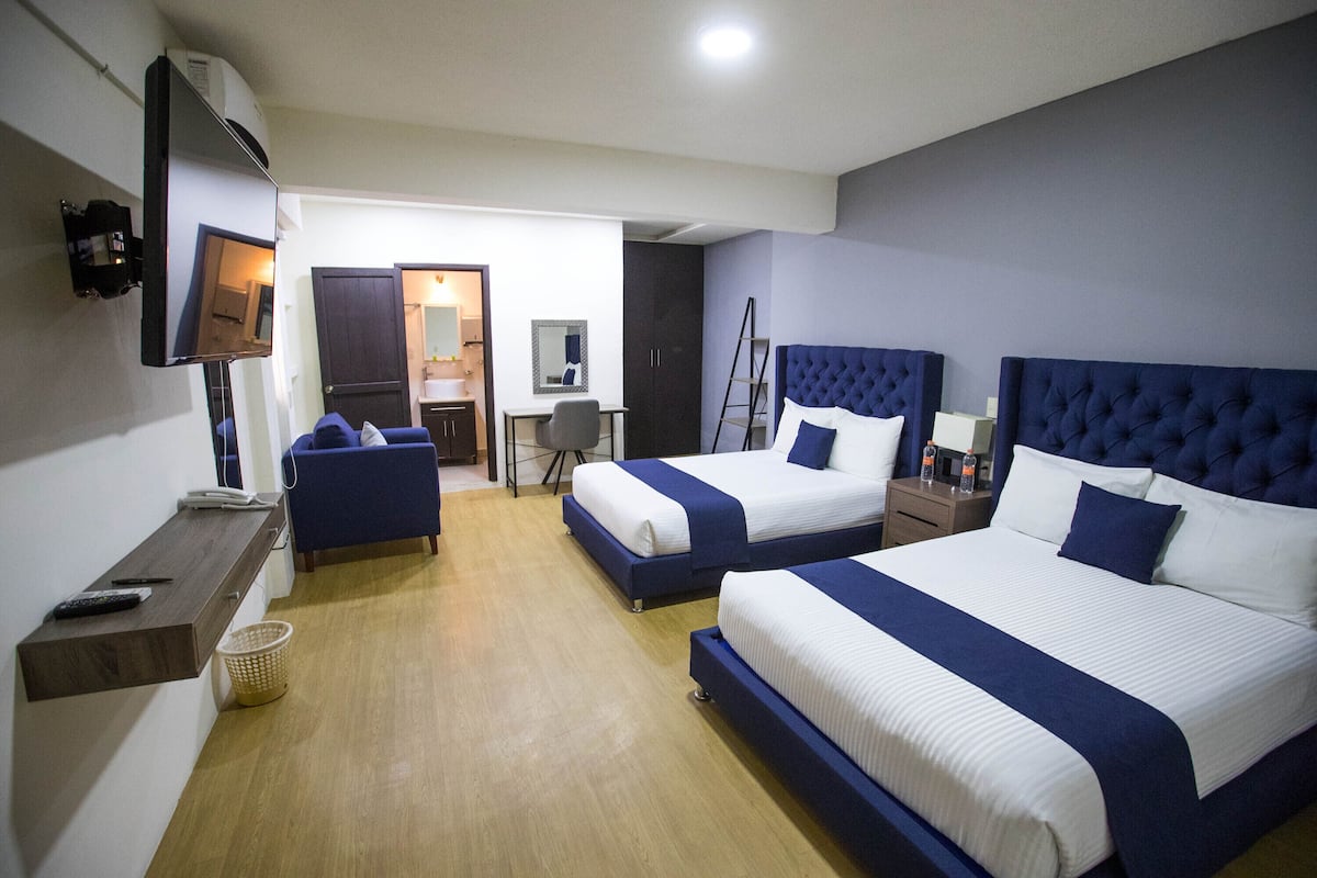Double Room, 2 Double Beds | In-room safe, desk, laptop workspace, free WiFi