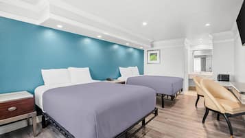 Standard Room, 2 Queen Beds, Non Smoking | Desk, free WiFi, bed sheets