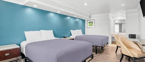 Desk, free WiFi, bed sheets