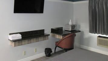 Desk, free WiFi, bed sheets