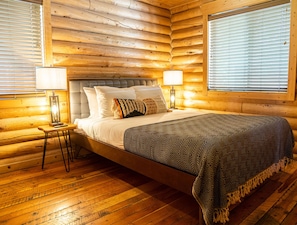 Holzhütte, 1 Schlafzimmer, Nichtraucher | Bettwäsche aus ägyptischer Baumwolle, hochwertige Bettwaren