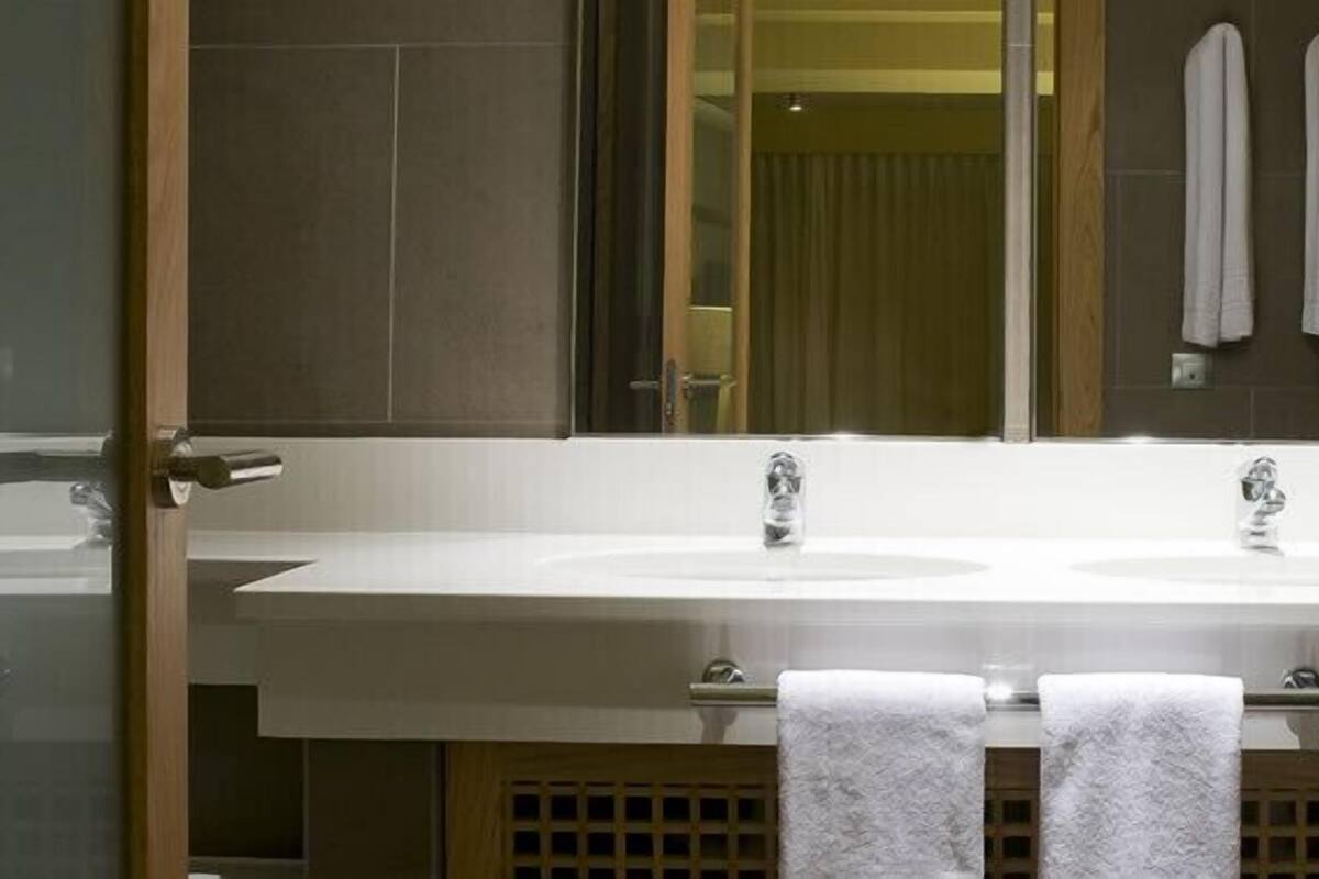 free toiletries, hair dryer, towels