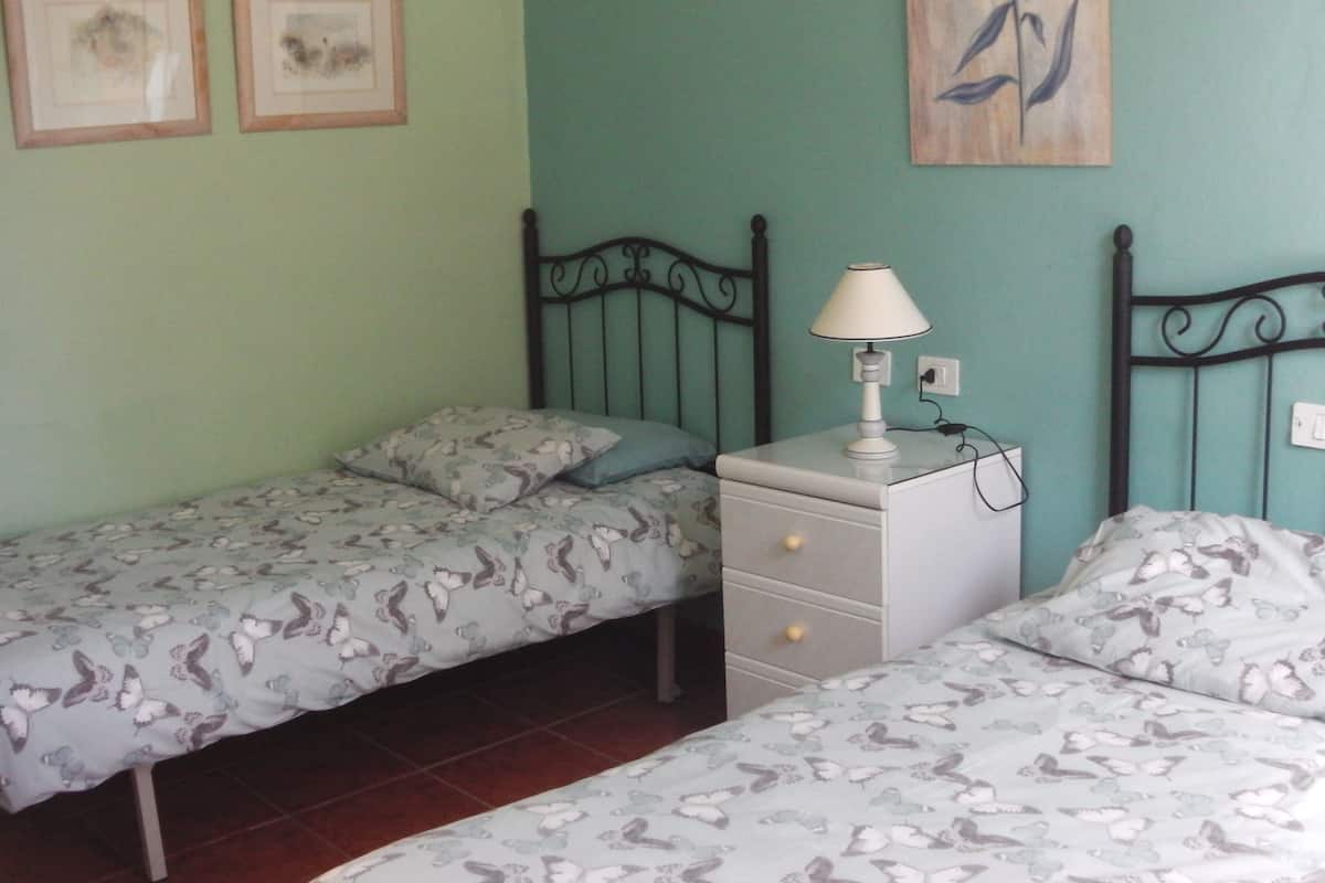 Economy Twin Room (Private Bathroom Outside Room) | Blackout curtains, free cots/infant beds, bed sheets