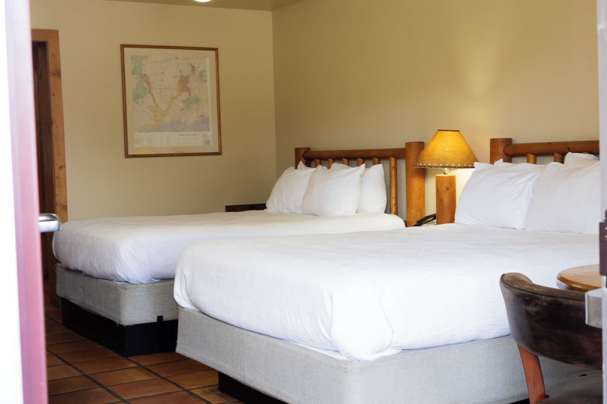Double Room, 2 Queen Beds (Pet-Friendly) | 2 bedrooms, desk, blackout drapes, iron/ironing board