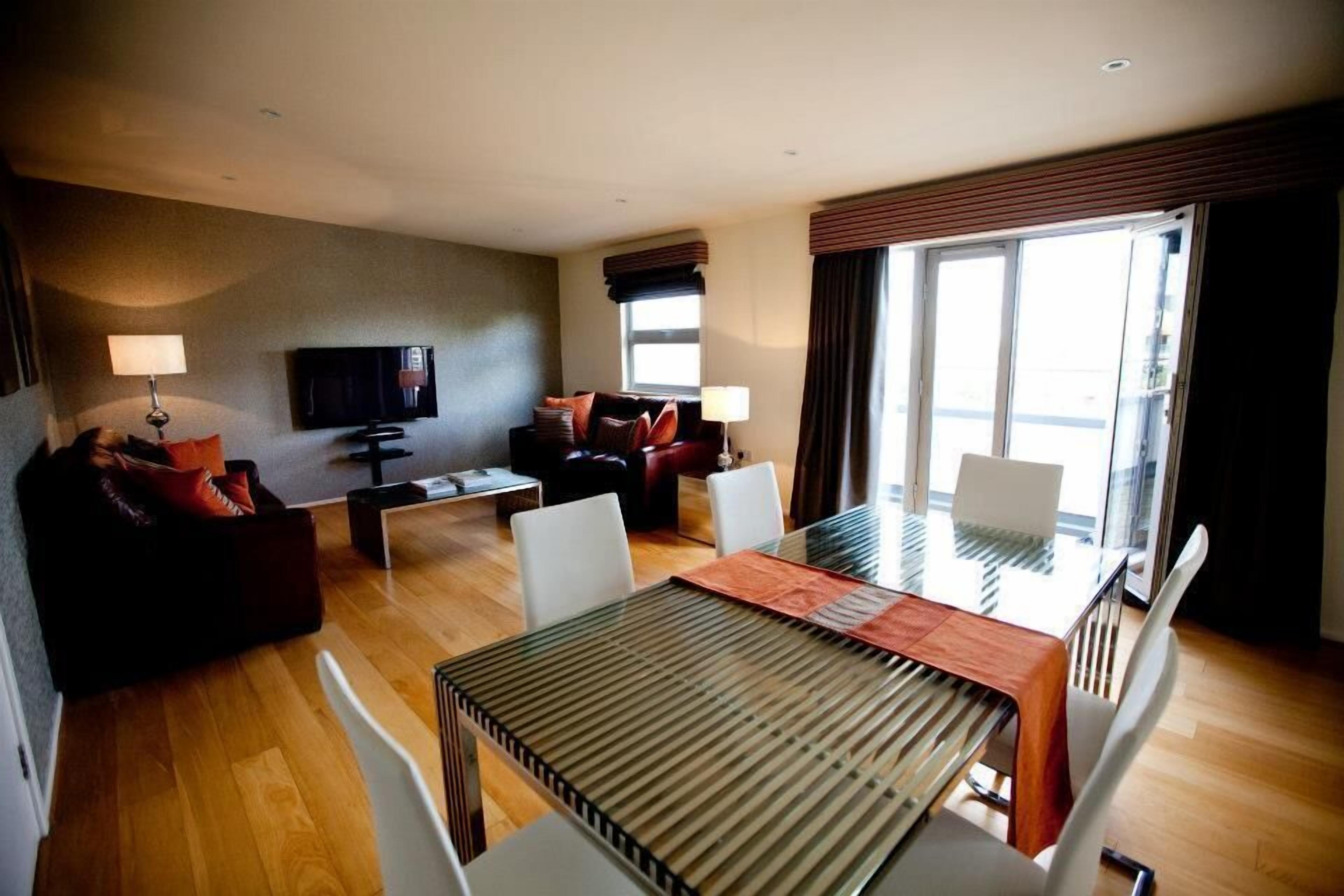 42-inch flat-screen TV with satellite channels, plasma TV, DVD player