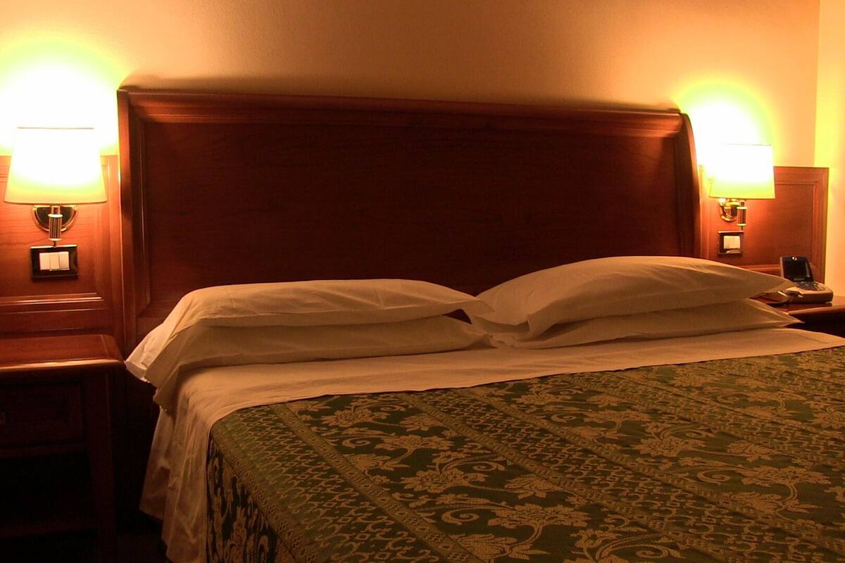 Edredones de plumas, minibar, caja fuerte y escritorio