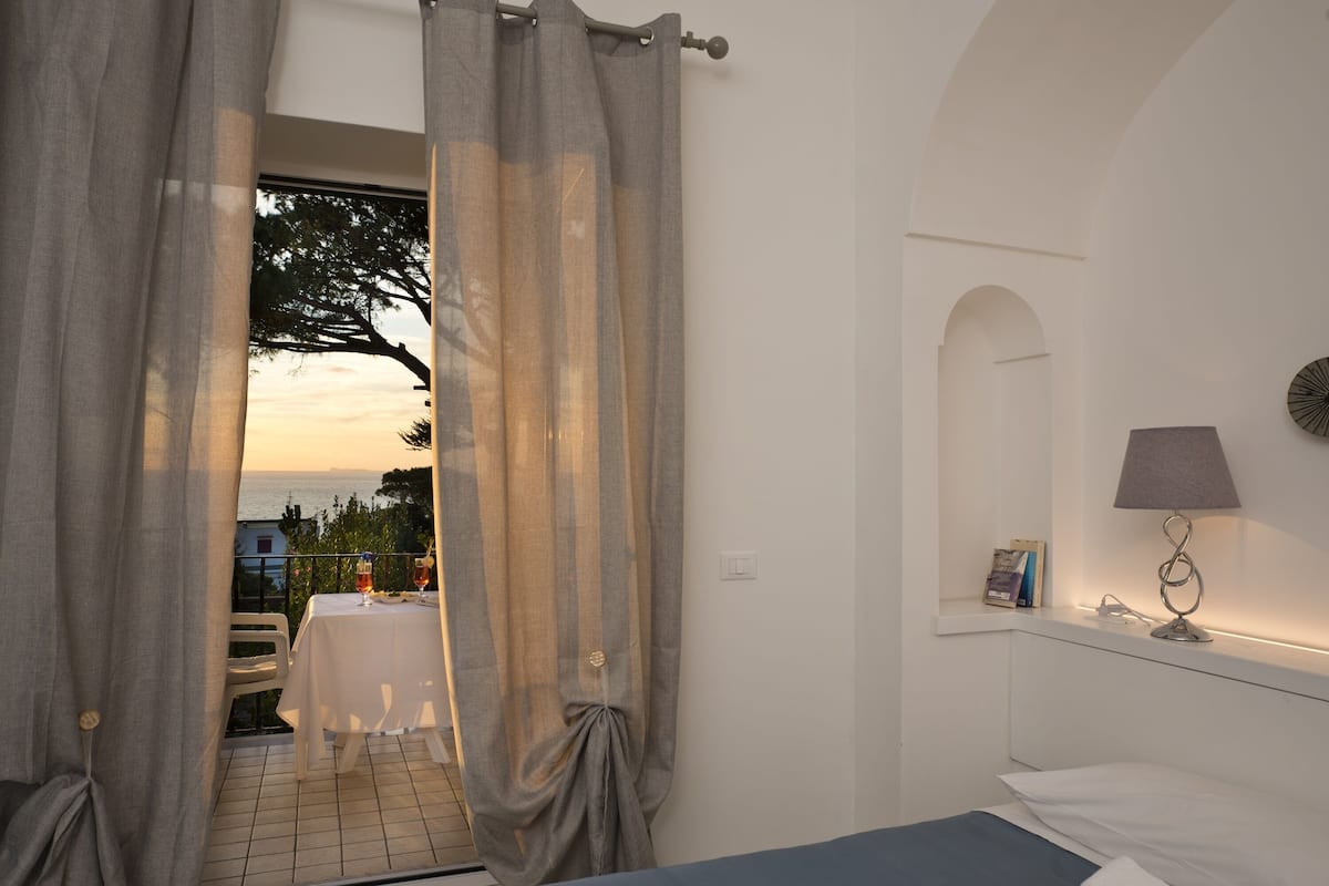 superior double or twin room, sea view | balcony