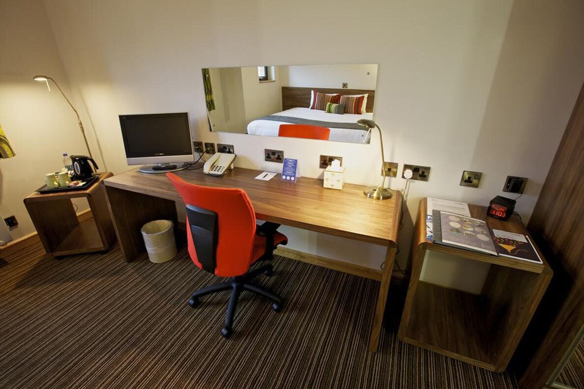 in-room safe, desk, laptop workspace, iron/ironing board