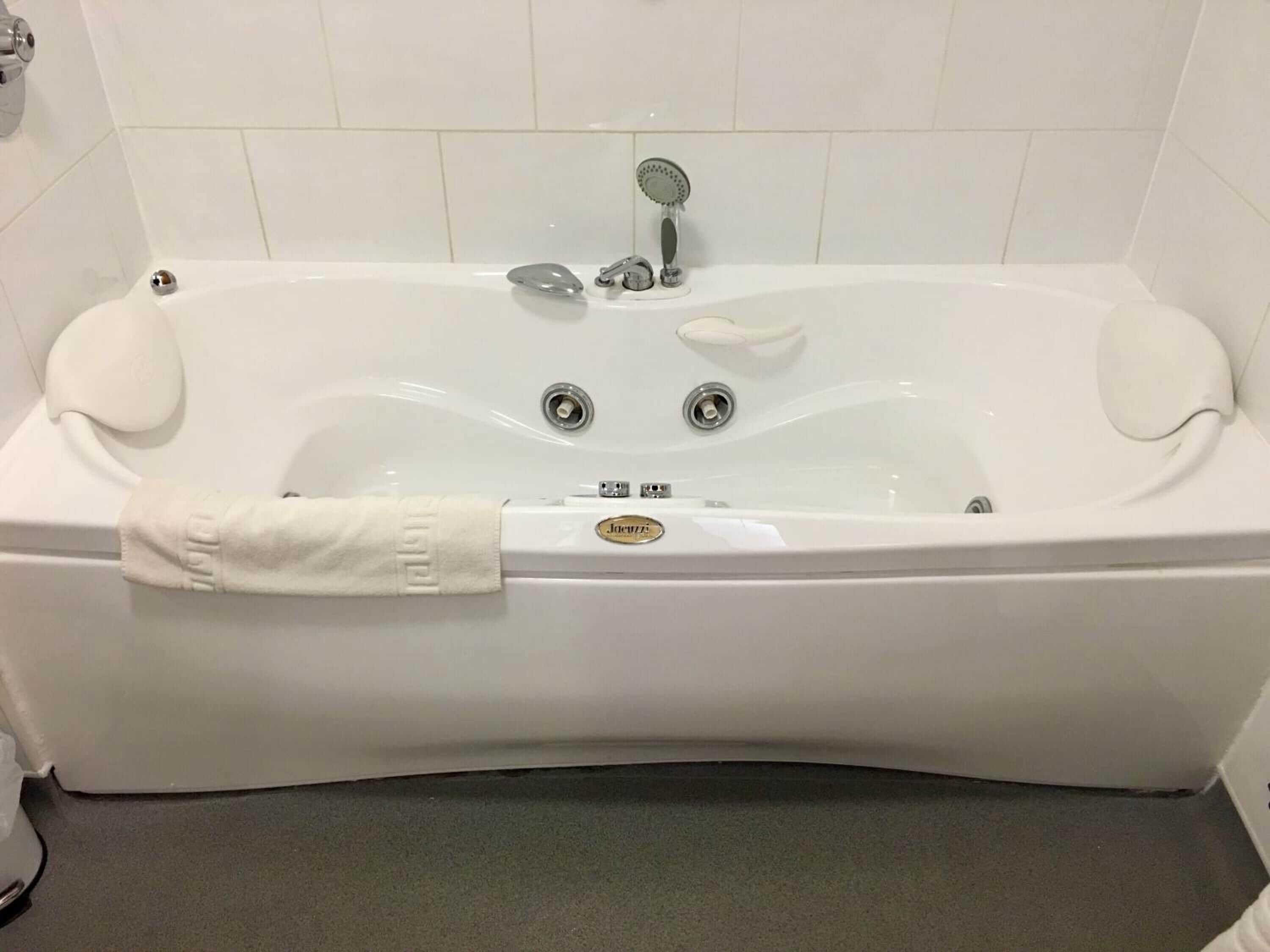 free toiletries, hair dryer, towels