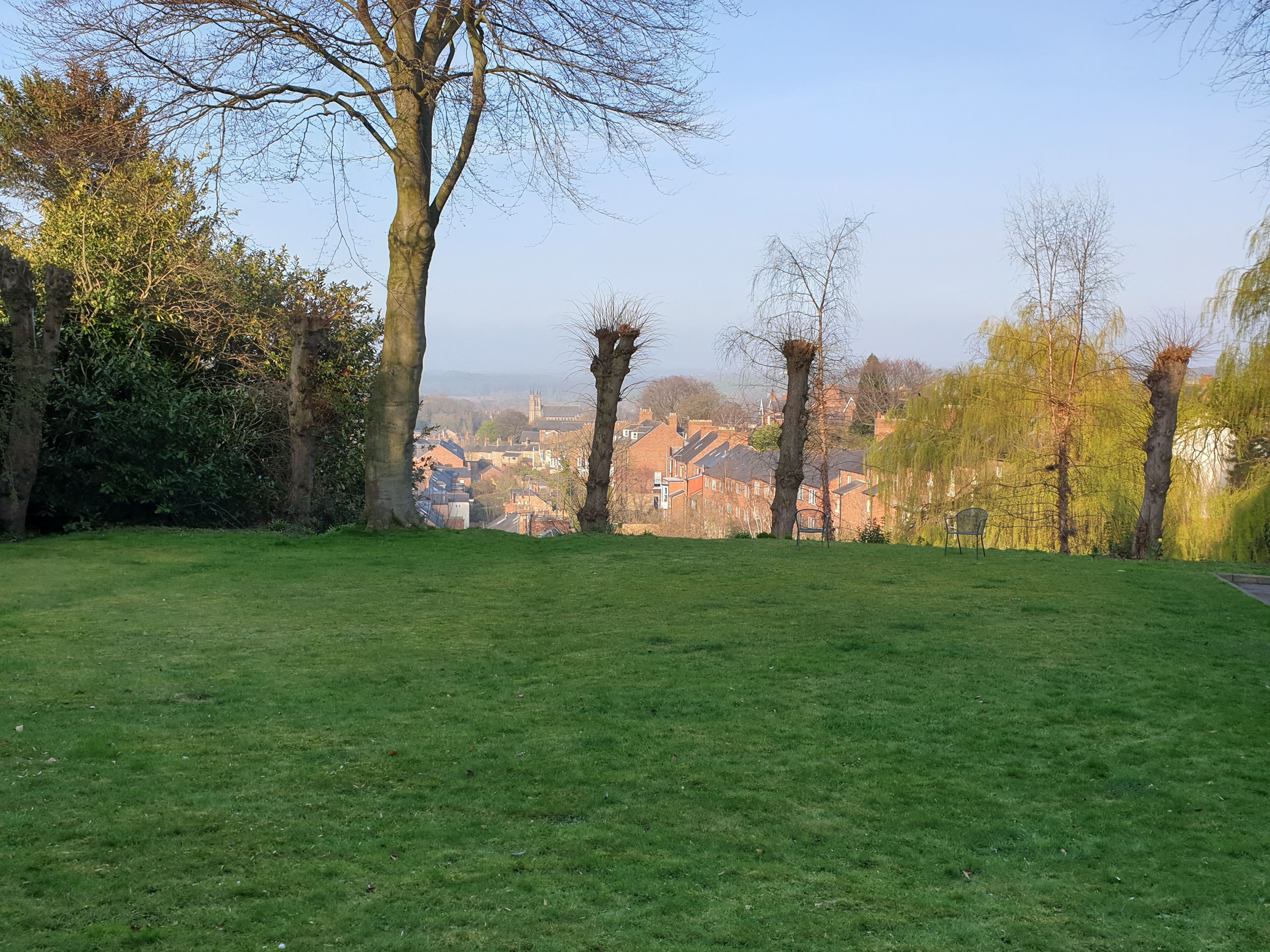 family quadruple room, multiple beds, garden view | view from room
