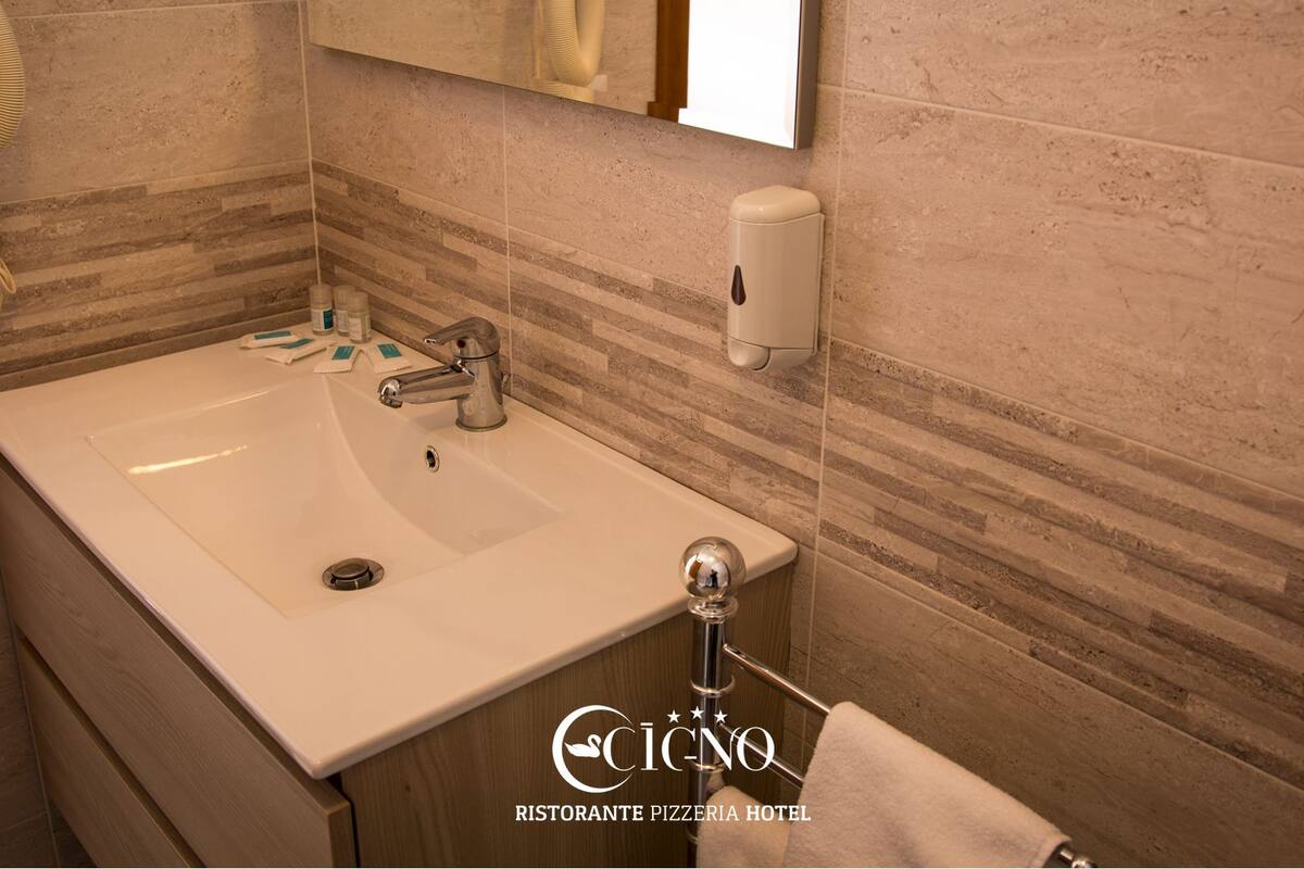 shower, free toiletries, hair dryer, bidet