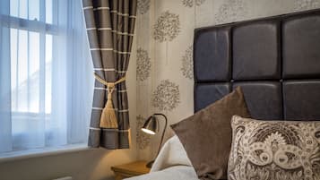 Premium bedding, desk, free WiFi, bed sheets