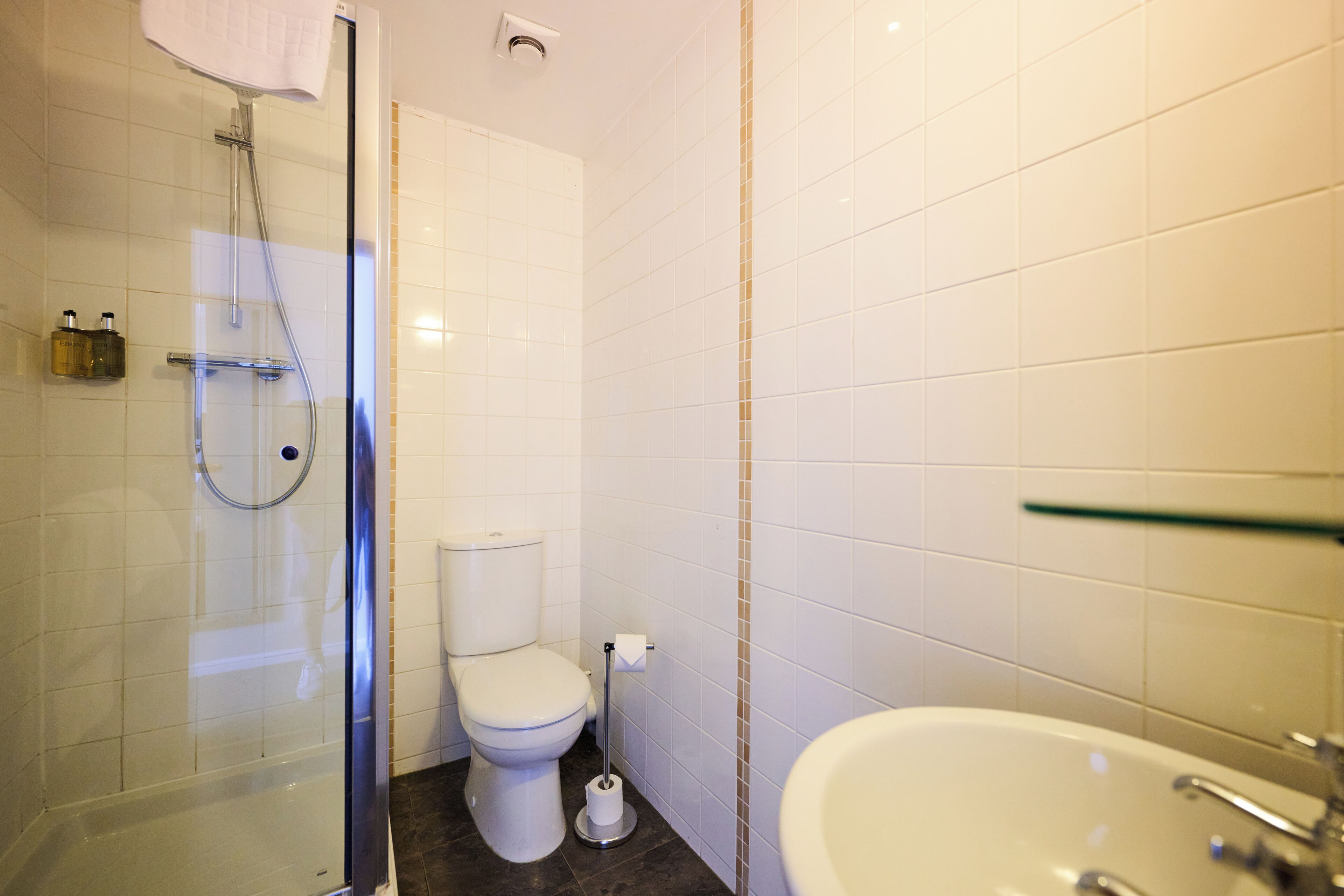 free toiletries, hair dryer, towels