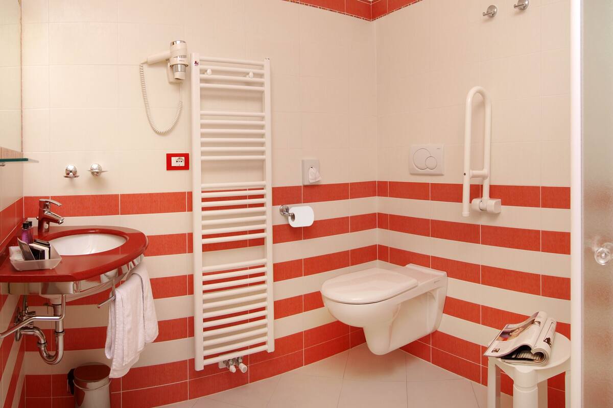 junior suite | bathroom | shower, free toiletries, hair dryer, bidet