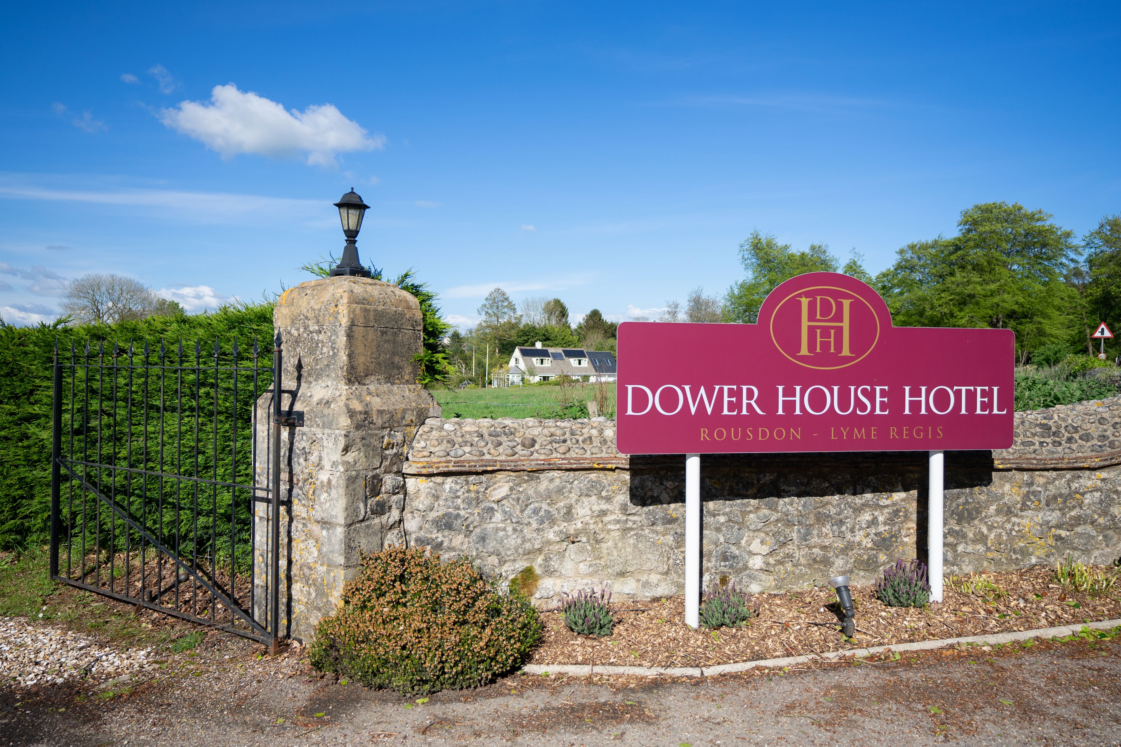 A sign for the Dower House Hotel in Roudon, Lyme Regis.