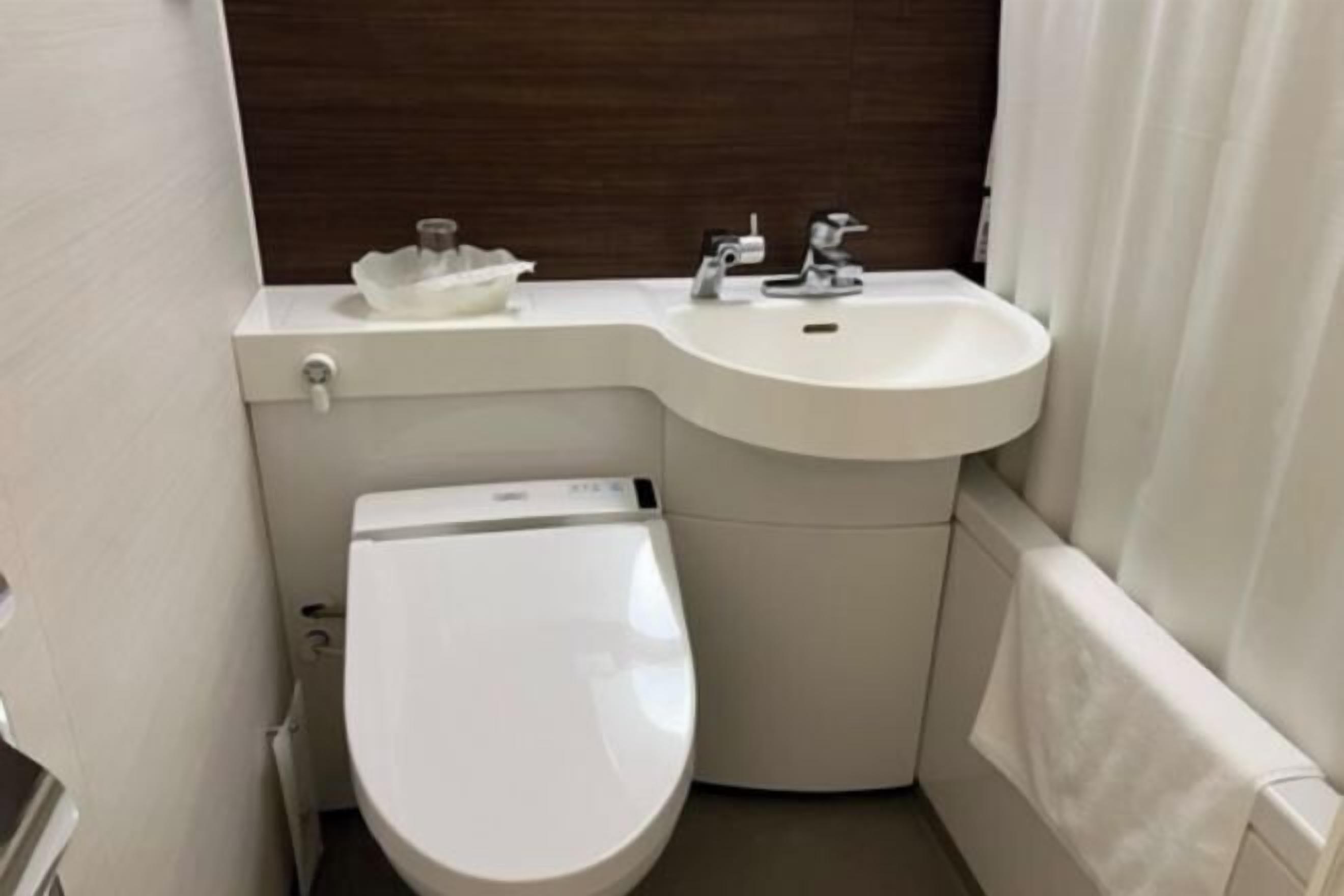 Combined shower/bathtub, free toiletries, hair dryer, bathrobes