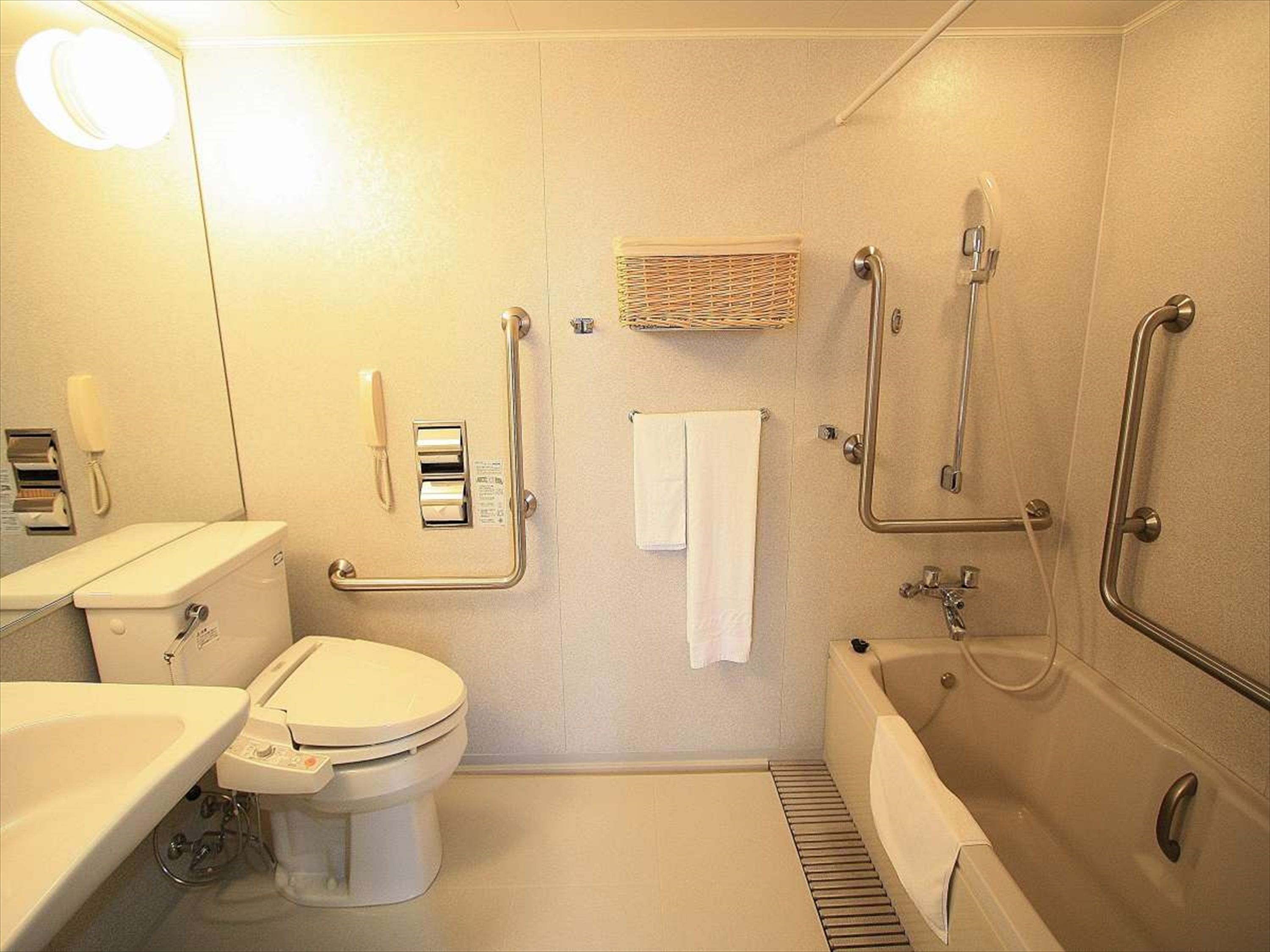 twin room a, accessible, smoking | bathroom | shower, free toiletries, hair dryer, slippers
