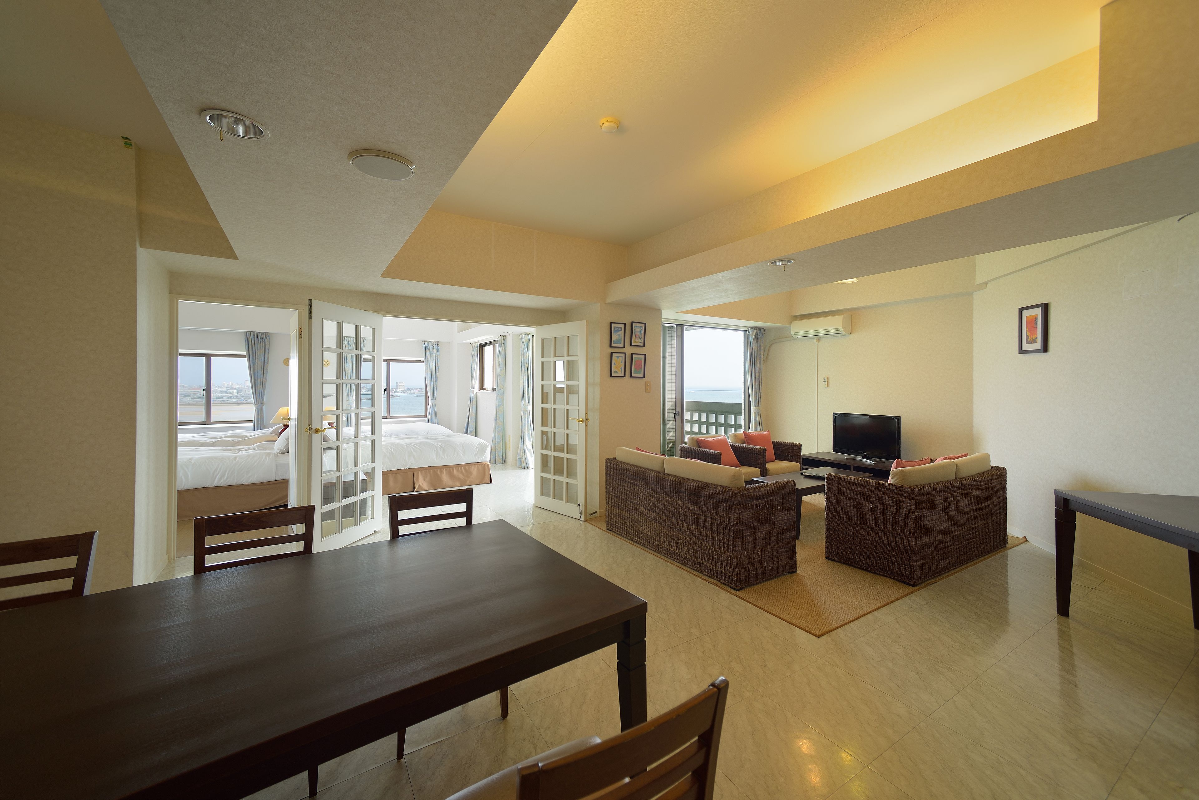 Suite Room Partial Ocean View, Non Smoking | Living room | LCD TV