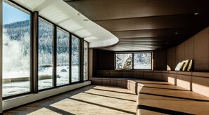 Sauna, hot tub, steam room, body treatments, facials
