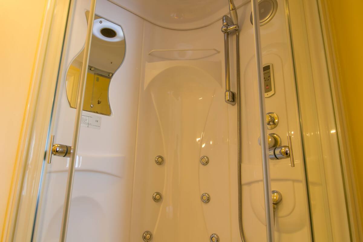 free toiletries, hair dryer, towels, soap