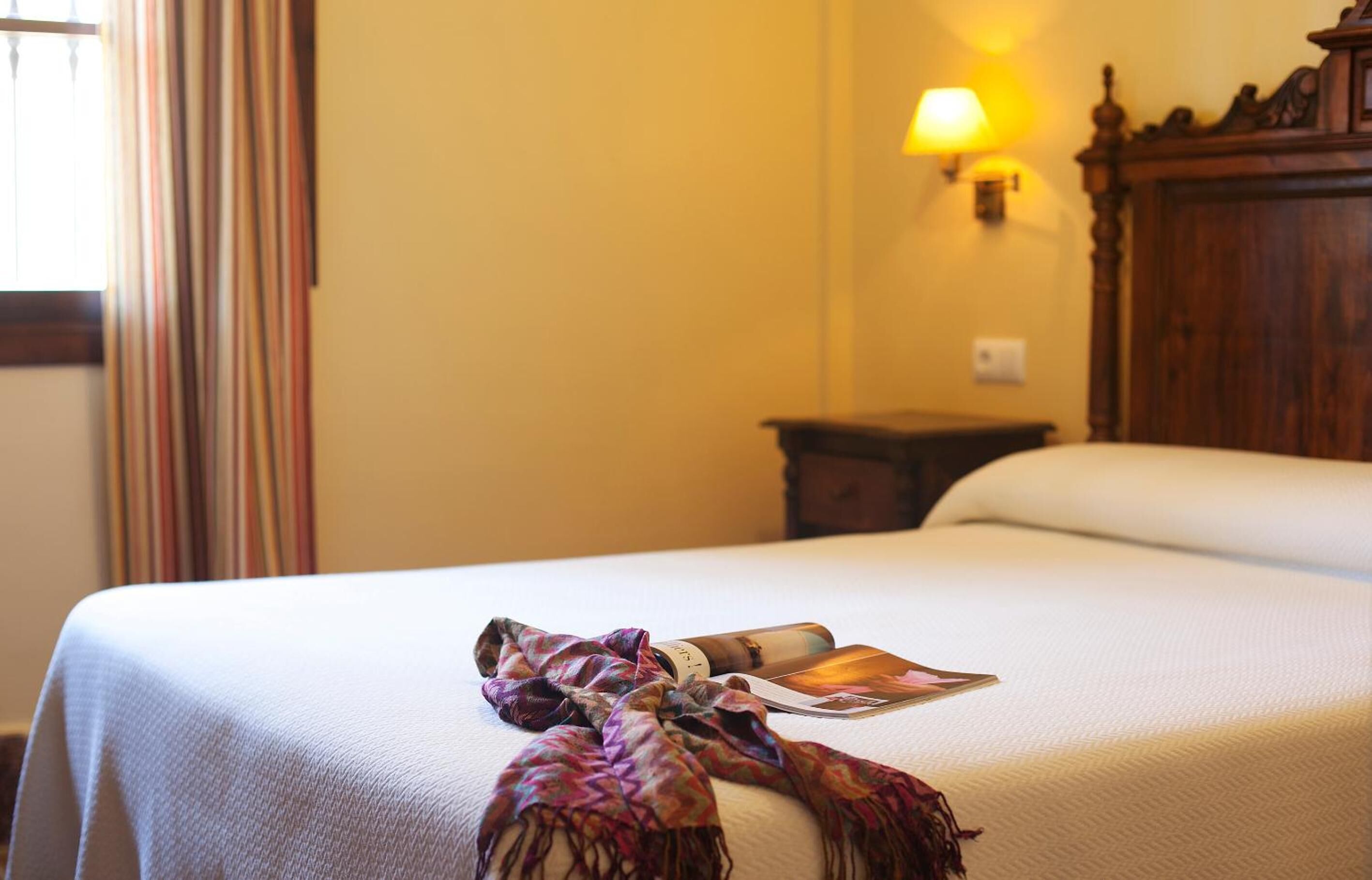 desk, blackout curtains, bed sheets