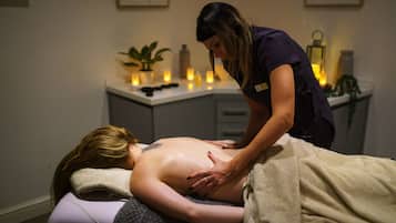 Sauna, steam room, body treatments, hot stone massages