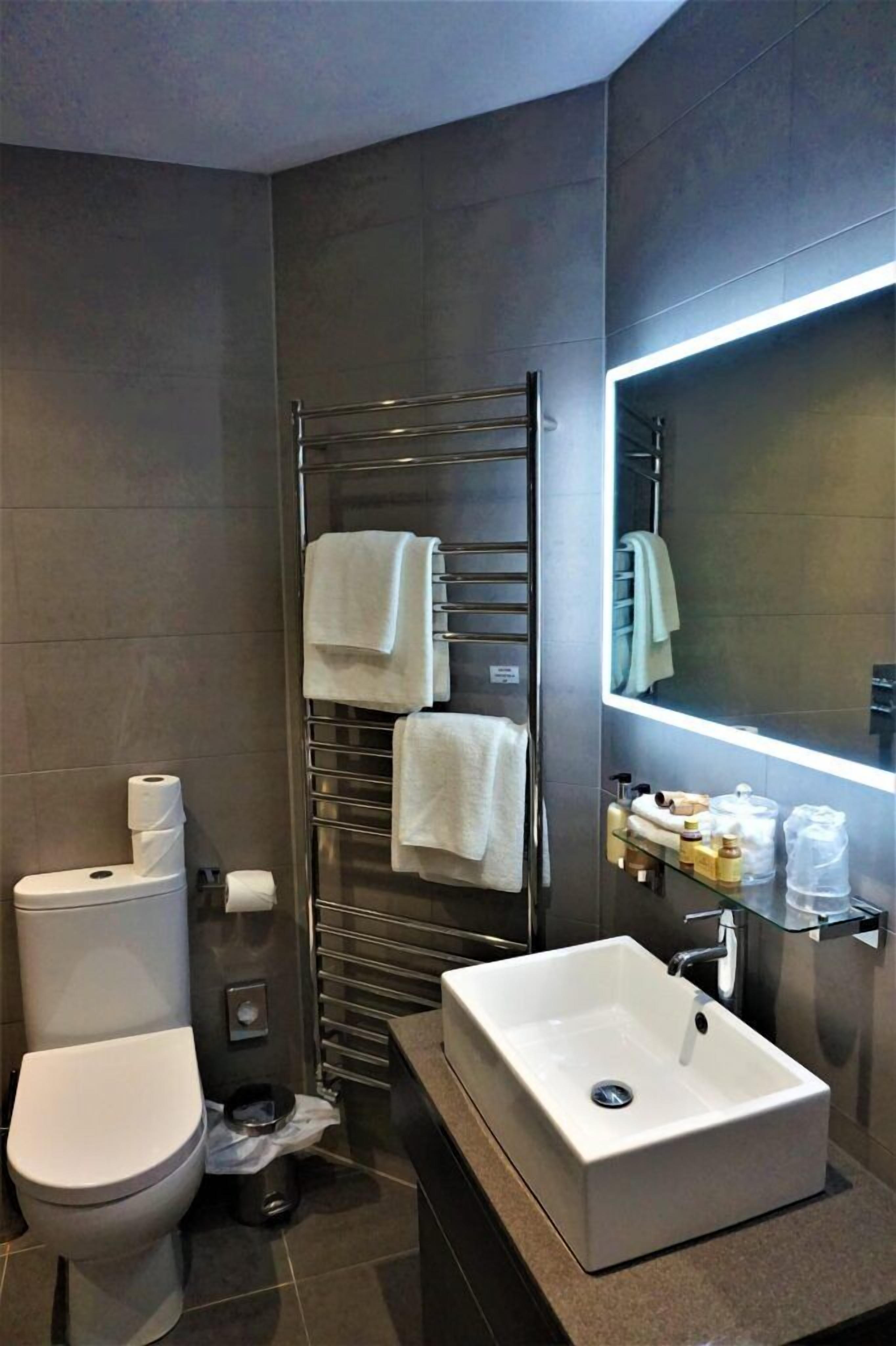 premium double or twin room, balcony, sea view | bathroom | free toiletries, hair dryer, bathrobes, slippers