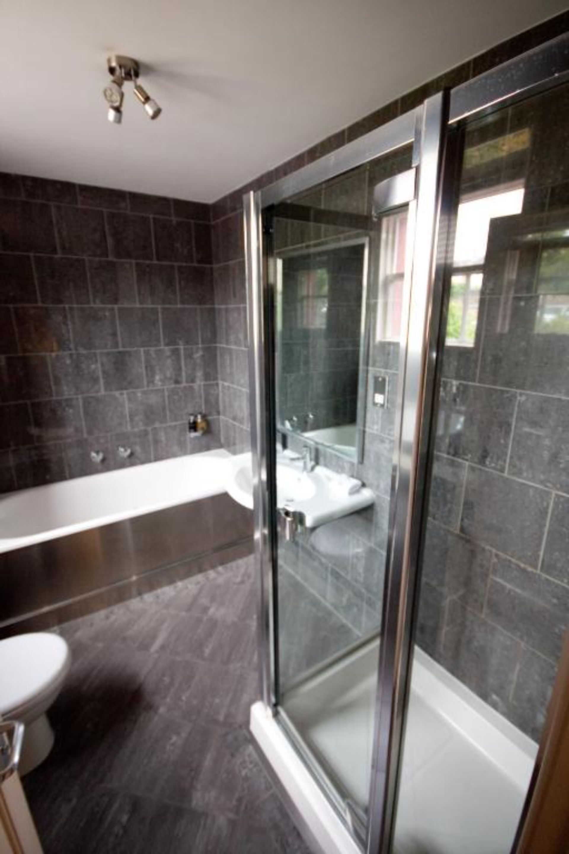 free toiletries, hair dryer, towels