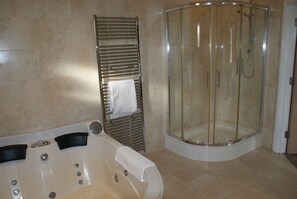 Suite | Bathroom shower - The Old Barn Inn (Newport)