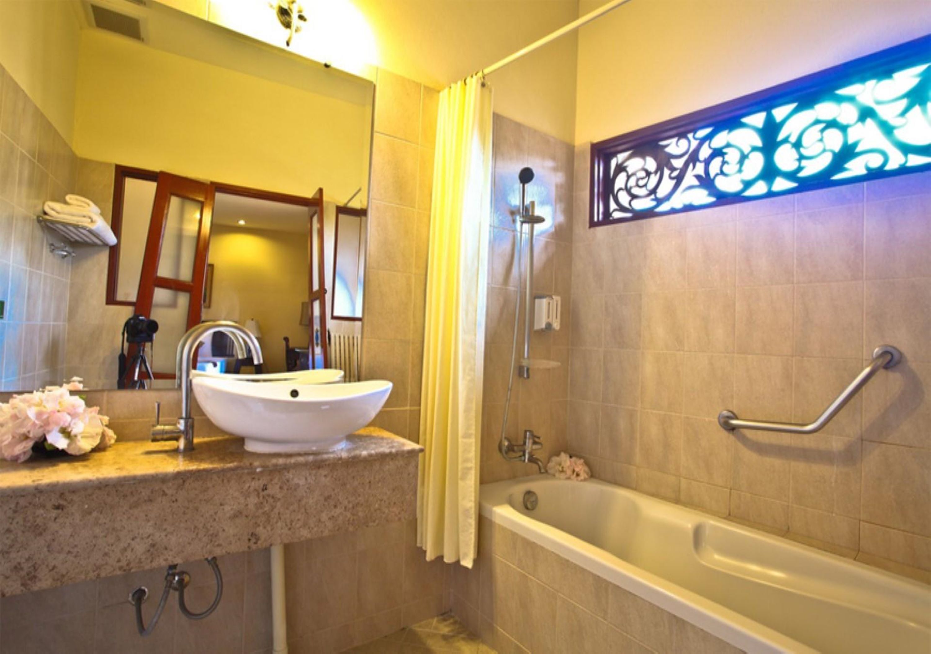 superior room | bathroom | shower, free toiletries, hair dryer, bathrobes